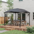 Outsunny 3x3(m) Outdoor Gazebo Garden Gazebo Pavilion Sunshade Canopy Tent with Steel Frame, Grey - anydaydirect