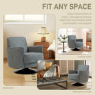 HOMCOM Upholstered Swivel Accent Chair with Thick Padding, Grey - anydaydirect