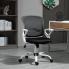 Vinsetto Office Chair Mesh Swivel Desk Chair with Lumbar Back Support Adjustable Height Armrests Black - anydaydirect