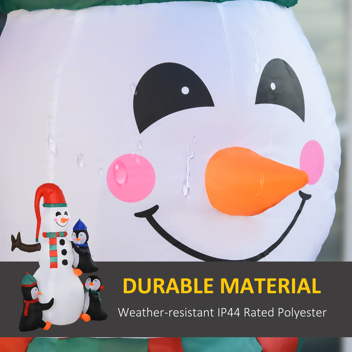 HOMCOM Christmas Inflatable Snowman and Penguins Outdoor Home Seasonal Decoration w/ LED Light - anydaydirect