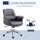 Vinsetto Swivel Computer Office Chair Mid Back Desk Chair for Home Study Bedroom,  Charcoal Grey - anydaydirect