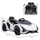 HOMCOM Compatible 12V Battery-powered Kids Electric Ride On Car Lamborghini SIAN Toy w/ Remote Control Lights MP3 for 3-5 Years Old White - anydaydirect