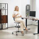 Vinsetto 68-88cm Draughtsman Office Chair, with Wheels - Light Grey - anydaydirect