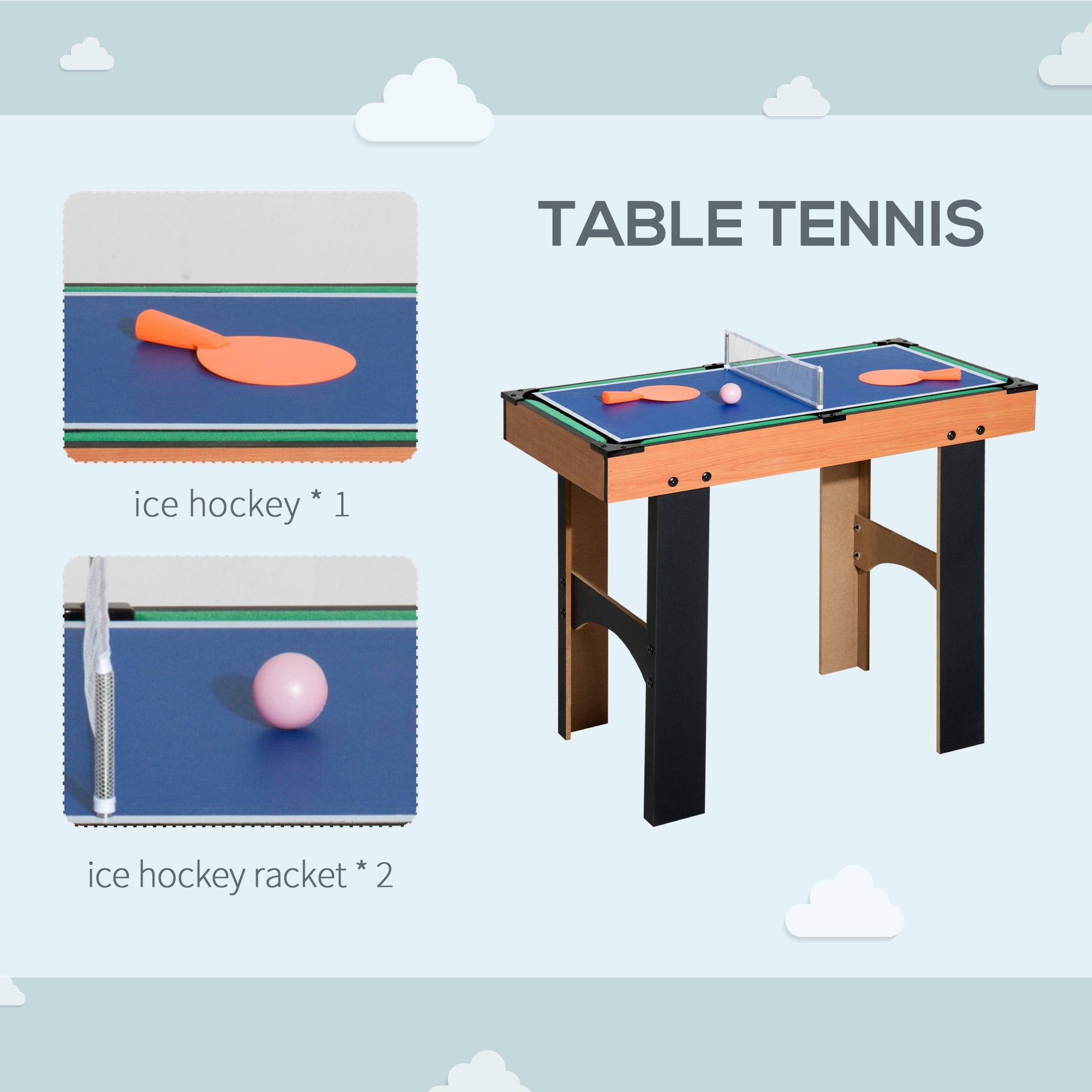 HOMCOM 4 in 1 Multi Games Table Hockey Foosball Mini Billiards Pool Table Set 2 Types - anydaydirect