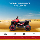 HOMCOM 12V Ride-On Quad Bike w/ Music, Horn, for Ages 3-5 Years - Red - anydaydirect