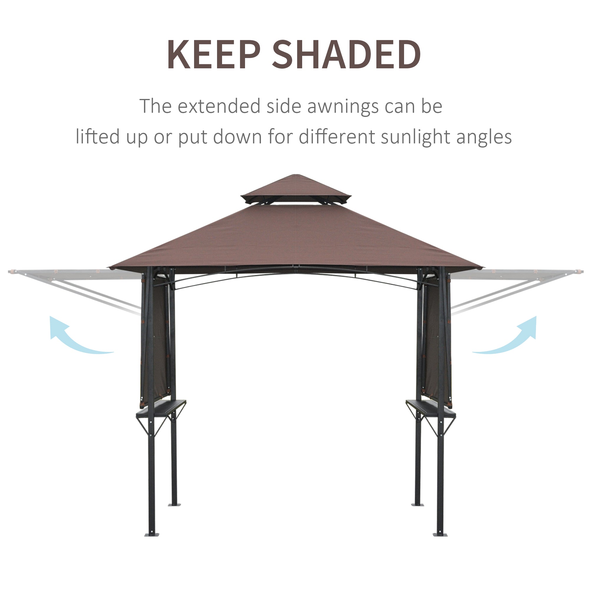 Outsunny 2.5 x 1.5m BBQ Tent Camping Picnic Gazebo Marquee Shelter Portable Waterproof - anydaydirect