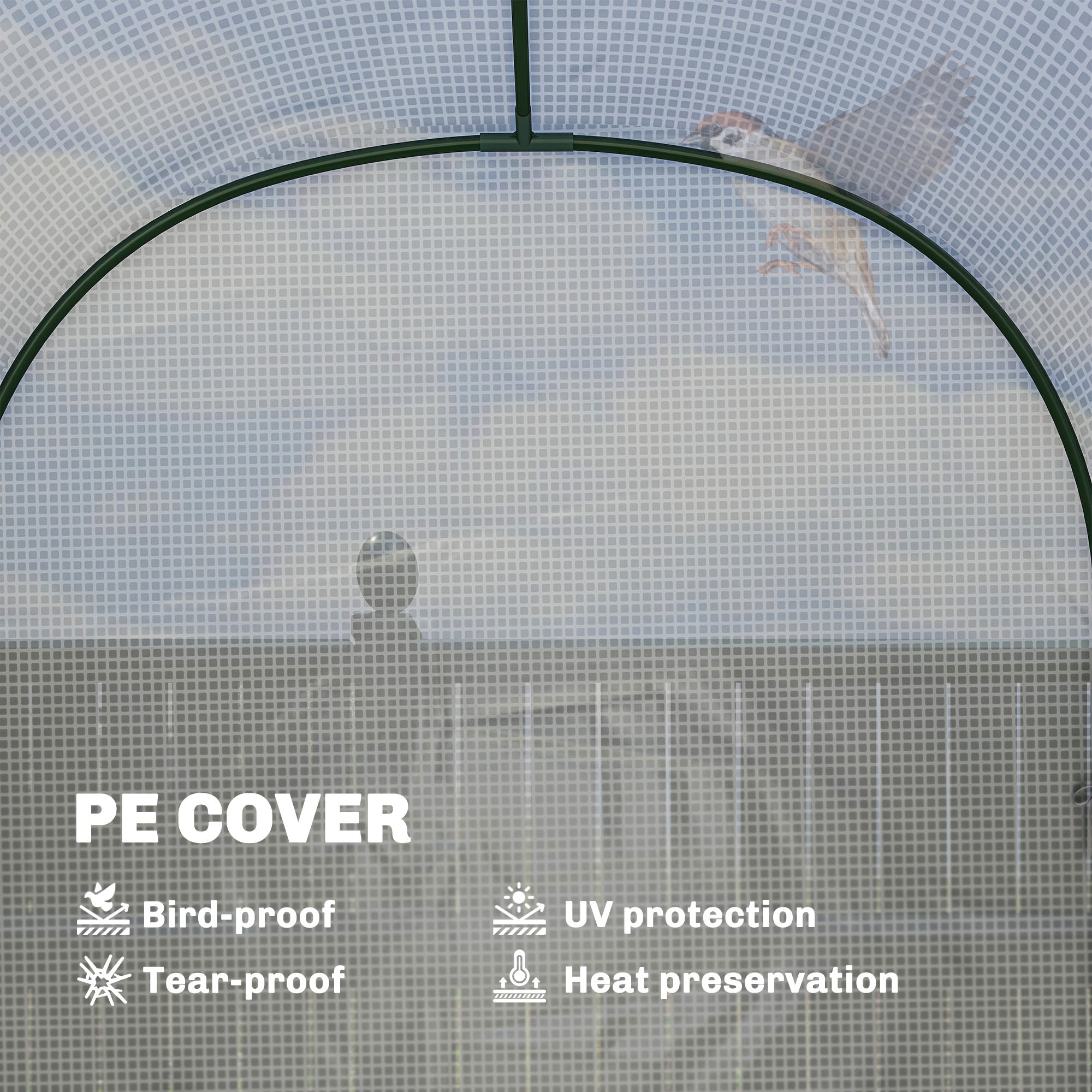 Outsunny Walk-in Greenhouse with Shelves, Small Greenhouse with PE Cover and Roll-up Door, 123 x 187 x 189 cm, White - anydaydirect