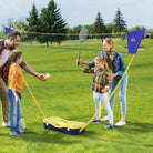 HOMCOM 2.8m Portable Folding Badminton Net Set with 4 Badminton Rackets and 2 Nylon Shuttlecocks, for Adults Kids Indoor Outdoor Exercise Training - anydaydirect
