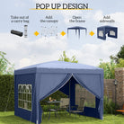 Outsunny 3 x 3(m) Pop Up Gazebo, Water and UV Resistant Party Tent Camping Canopy Marquee with Carry Bag, Blue - anydaydirect