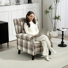 HOMCOM 160° Reclining Armchair, with Footrest - Brown - anydaydirect
