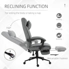 Vinsetto Office Chair with Footrest Ergonomic Office Chair with Armrests Lumber Support and Headrest Light Grey - anydaydirect