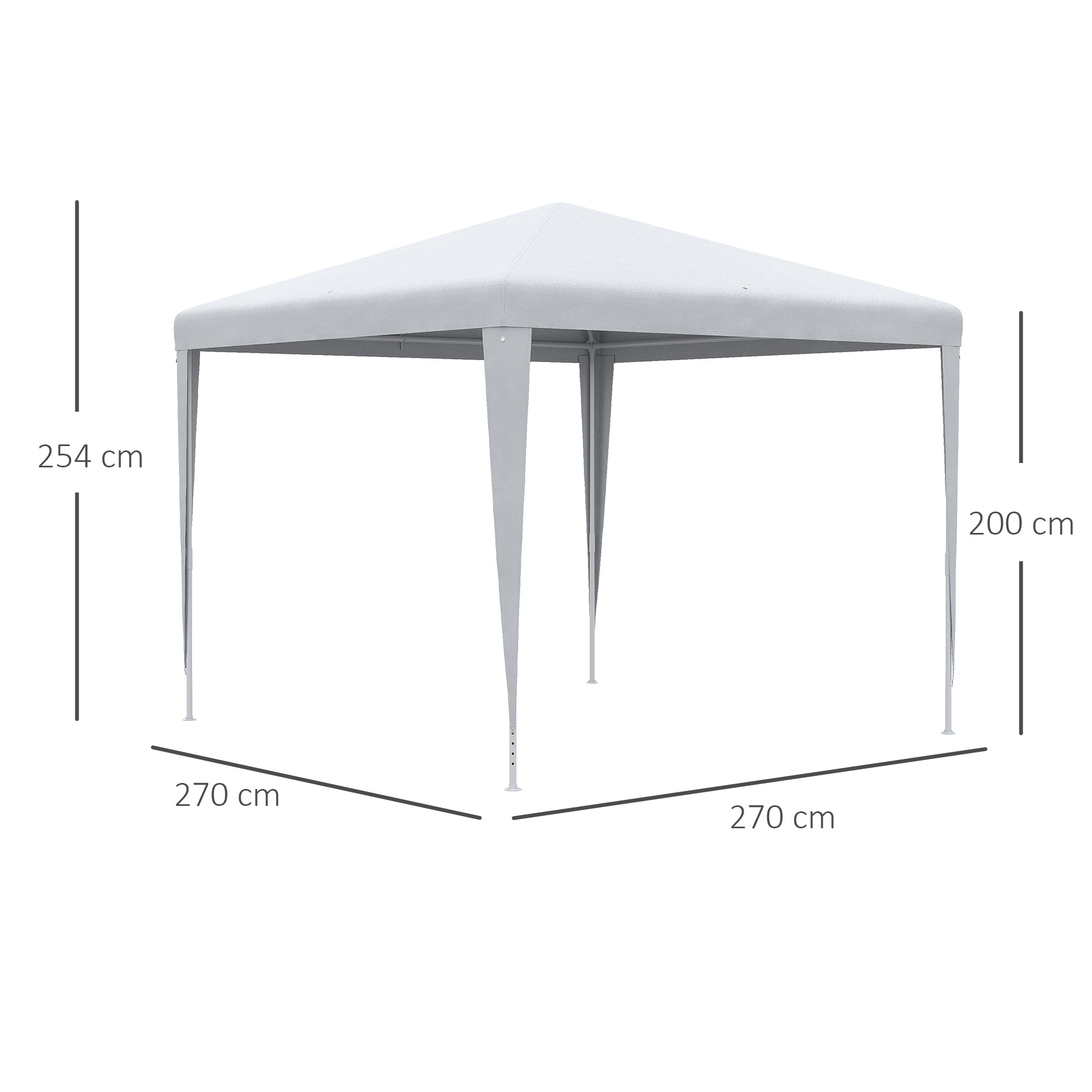 Outsunny 2.7m x 2.7m Garden Gazebo Marquee Party Tent Wedding Canopy Outdoor(White) - anydaydirect