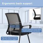 HOMCOM Ergonomic Desk Chair No Wheels, Padded Meeting Office Chair with Sled Base for Home Conference Room, Bedroom, Waiting, Reception, Black - anydaydirect