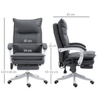 Vinsetto Vibration Massage Office Chair with Heat, Ergonomic Computer Desk Chairs, Faux Leather Desk Chair with Footrest, Armrest and Reclining Backrest, Charcoal Grey - anydaydirect