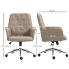Vinsetto Microfibre Computer Chair with Armrest, Modern Swivel Chair with Adjustable Height, Khaki - anydaydirect