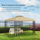 Outsunny 3(m) Gazebo Top Cover Double Tier Canopy Replacement Pavilion Roof Deep Beige - anydaydirect