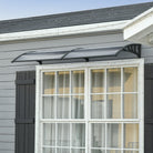 Outsunny Door Canopy Awning Outdoor Window Rain Shelter Cover for Front/Back Door Porch Black 196 x 75cm - anydaydirect