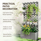 Outsunny 52L Wooden Planter, with Trellis and Shelves - Grey - anydaydirect
