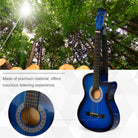 HOMCOM 38 Inch Full Size Blue Classical Acoustic Electric Guitar Kids Guitar and Junior Guitar   Premium Gloss Finish w/Case - Blue - anydaydirect