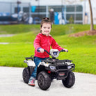 HOMCOM 12V Kids Quad Bike with Forward Reverse Functions, Electric Ride On ATV with Music, LED Headlights, for Ages 3-5 Years - White - anydaydirect