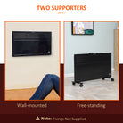 HOMCOM POWER Convector Radiator Freestanding or Wall-mounted Heating with 2 Heat Settings Safety Cut-Off, Black - anydaydirect