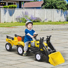 HOMCOM Kids Pedal Go Kart Excavator-Yellow - anydaydirect