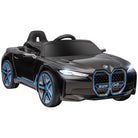 Kids Electric Ride on Car HOMCOM BMW i4 Licensed 12V Powered Electric Car w/ Remote Control, Portable Battery, Music, Horn, Headlights - anydaydirect