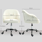 HOMCOM Teddy Fleece Swivel Office Chair - Cream - anydaydirect