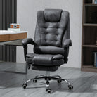 Vinsetto Heated 6 Points Vibration Massage Executive Office Chair Adjustable Swivel Ergonomic High Back Desk Chair Recliner with Footrest Dark Grey - anydaydirect