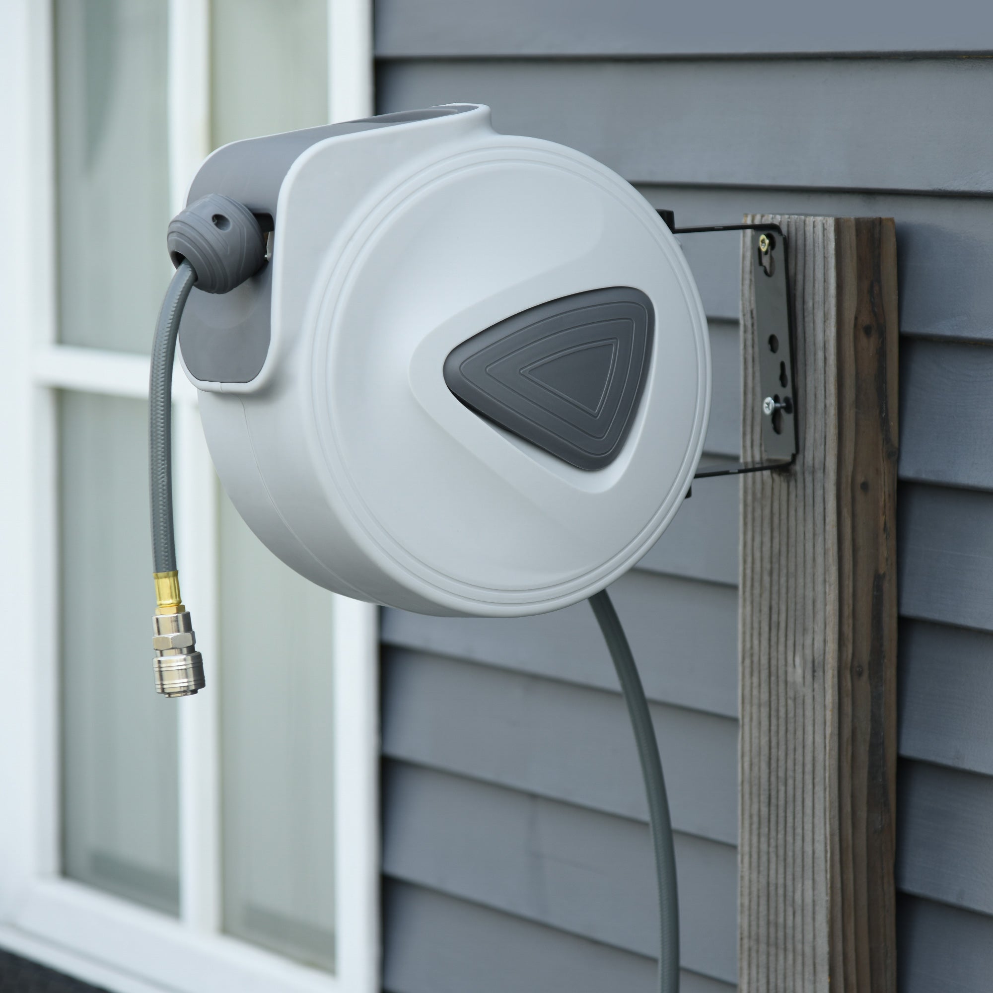 DURHAND Retractable Air Hose Reel 15m+ 140cm Hose Diameter 3/ 8" 9.5mm, Hose Connector 1/ 4" BSP, Wall Mount Auto Rewind Hose- Reel - anydaydirect