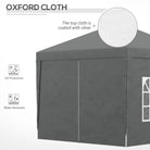 Outsunny 3 x 3 Meters Pop Up Water Resistant Gazebo Wedding Camping Party Tent Canopy Marquee with Carry Bag and 2 Windows, Grey - anydaydirect