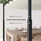 Outsunny 3 x 3(m) Garden Pergola with Retractable Roof and Magnetic Fixture, Outdoor Gazebo Pergola Kit Sun Shade Canopy, UPF30+, 80mm Metal Column, Cream White - anydaydirect