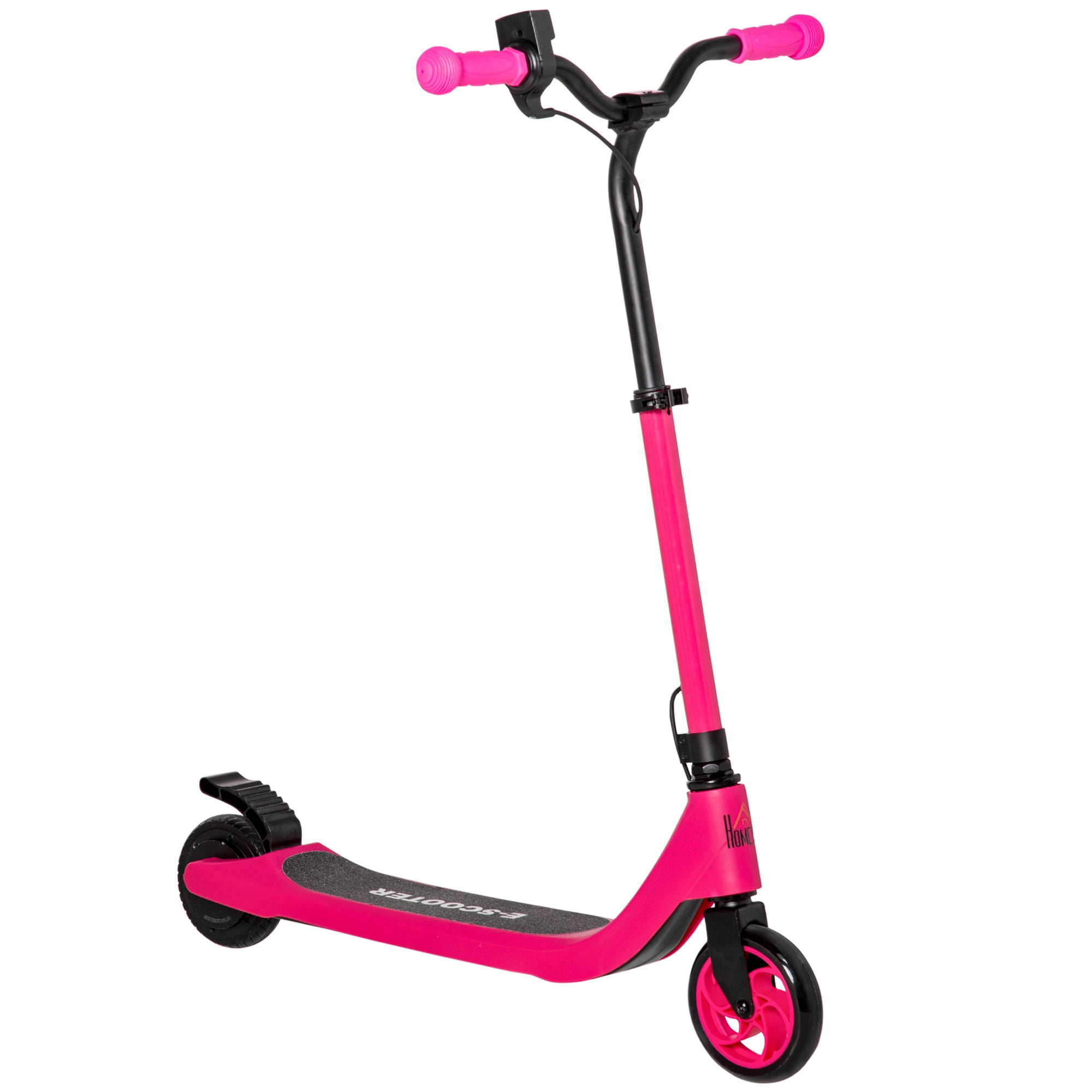 HOMCOM Electric Scooter, 120W Motor E-Scooter w/ Battery Level Display, 2 Adjustable Heights, and Rear Brake, Suitable for 6+ Years Old, Pink - anydaydirect