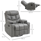 HOMCOM Thick Padded Faux Leather Recliner Armchair - Light Grey - anydaydirect