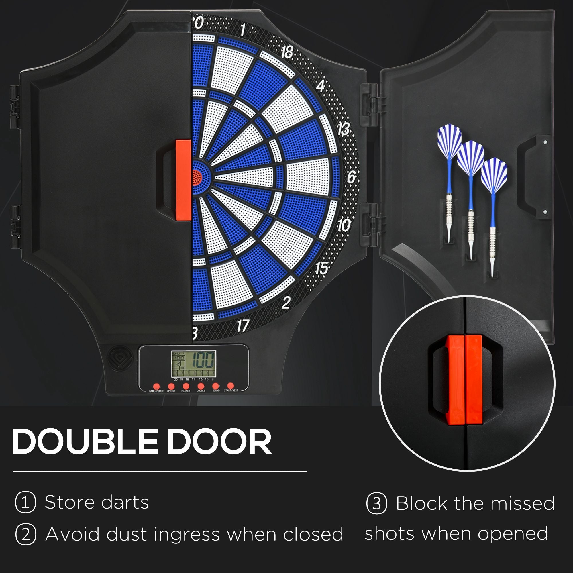 SPORTNOW Electronic Dartboard Set, with 31 Games, for Eight Players - anydaydirect