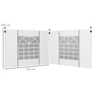 Outsunny Gazebo Side Panels, 2 Pack Sides Replacement, for 3x3(m) or 3x6m Pop Up Gazebo, with Windows and Doors, White - anydaydirect