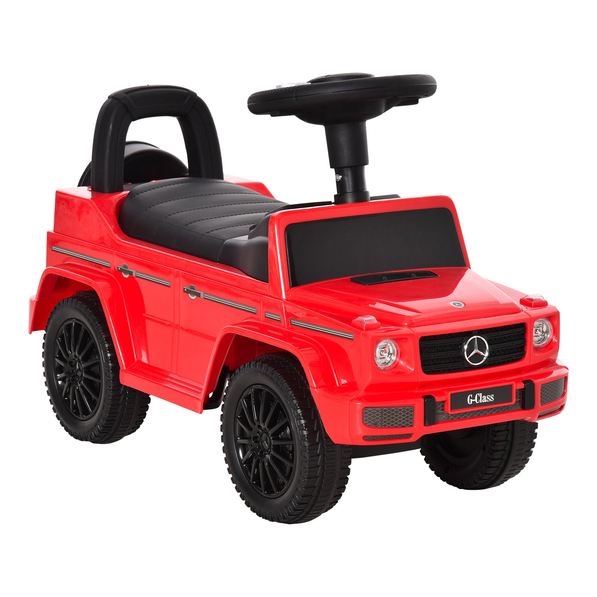 HOMCOM Aosom Compatible Baby Toddler Push Handle Sliding Car Mercedes-Benz G350 Licensed w/Big Steering Wheel Anti-overturning System Red - anydaydirect