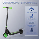 HOMCOM Folding Electric Scooter Adult E Scooter, 120W, with Rear Wheel Brake, 8km/h Maximum Speed, for Ages 6+ Years Old, Green - anydaydirect