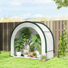 Outsunny Foldable Small Greenhouse, Portable Green House Mini Greenhouse with Zipper Door, PE Base, 200 x 80 x 164 cm, Green - anydaydirect