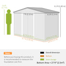 Outsunny 7ft x 4ft Lockable Garden Metal Storage Shed Large Patio Roofed Tool Storage Building Foundation Sheds Box Outdoor Furniture, Brown - anydaydirect