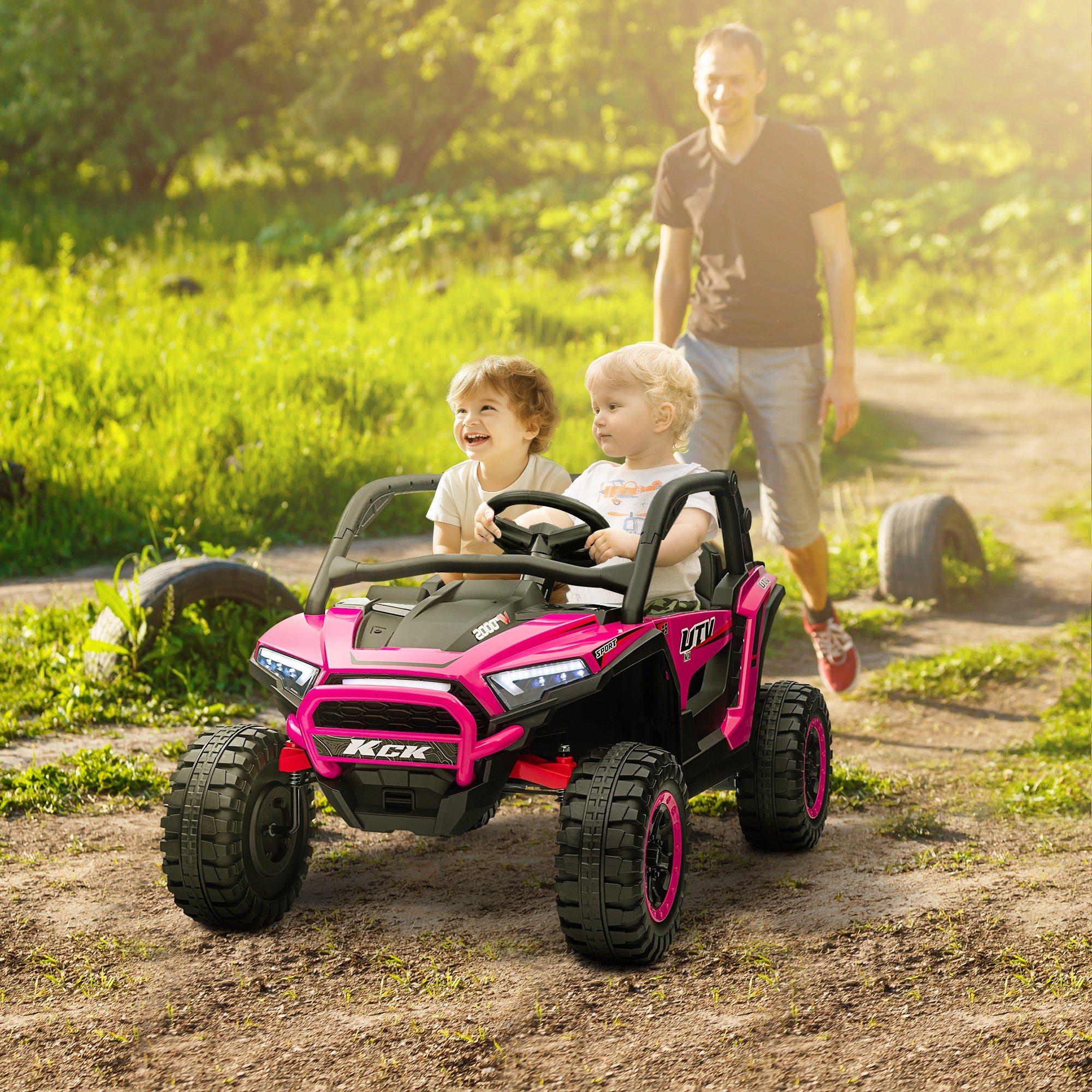 peg perego polaris rzr 900 instructions AIYAPLAY 2 Seater 24V 7AH Ride on Truck, Battery Powered Electric Ride – anydaydirect