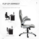Vinsetto Computer Gaming Chair, Office Desk Swivel Chair, PU Leather Racing Chair with 90° Flip-up Armrest, Adjustable Height and Rolling Wheels, Grey - anydaydirect