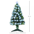 HOMCOM 3ft White Pre Lit Christmas Tree w/ 90 LEDs Star Topper Tri-Base Full Bodied Seasonal Decoration Pre-Lit Home - anydaydirect