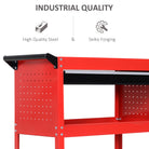 DURHAND 3-Tier Tool Trolley Cart Storage Shelf Roller Cabinet DIY Box Garage Workshop with Drawer Red - anydaydirect