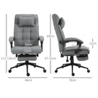 Vinsetto Office Chair with Footrest Ergonomic Office Chair with Armrests Lumber Support and Headrest Light Grey - anydaydirect