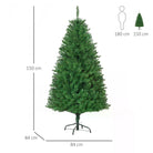 HOMCOM 5ft Prelit Christmas Tree Artificial Tree Warm White LED Light Holiday Home Xmas Decoration, Green - anydaydirect