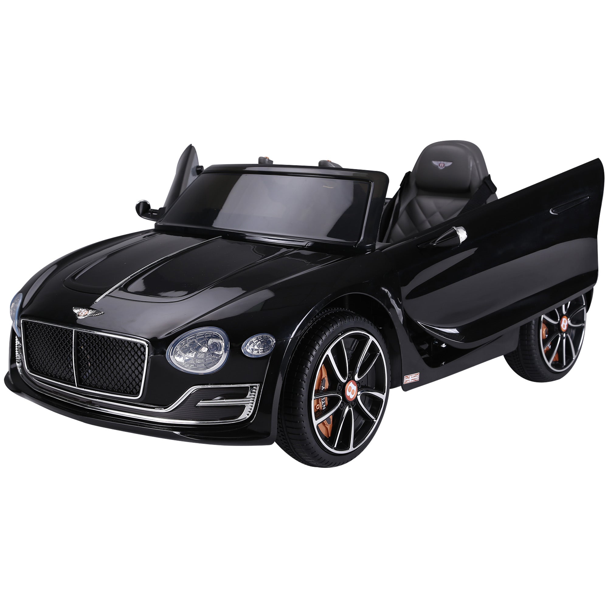 HOMCOM Licensed Bentley Kids Electric Car, 6V Battery Ride On Toy, Durable PP Construction, Black - anydaydirect