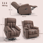 HOMCOM Eight-Point Massage Electric Lift Chair - Dark Brown - anydaydirect