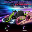 HOMCOM 24V Electric Go Kart for Kids with Adjustable Seat for 6-12 Years Old, Green - anydaydirect