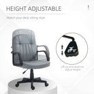 HOMCOM Swivel Executive Office Chair PU Leather Computer Desk Chair Office Furniture Gaming Seater - Grey - anydaydirect